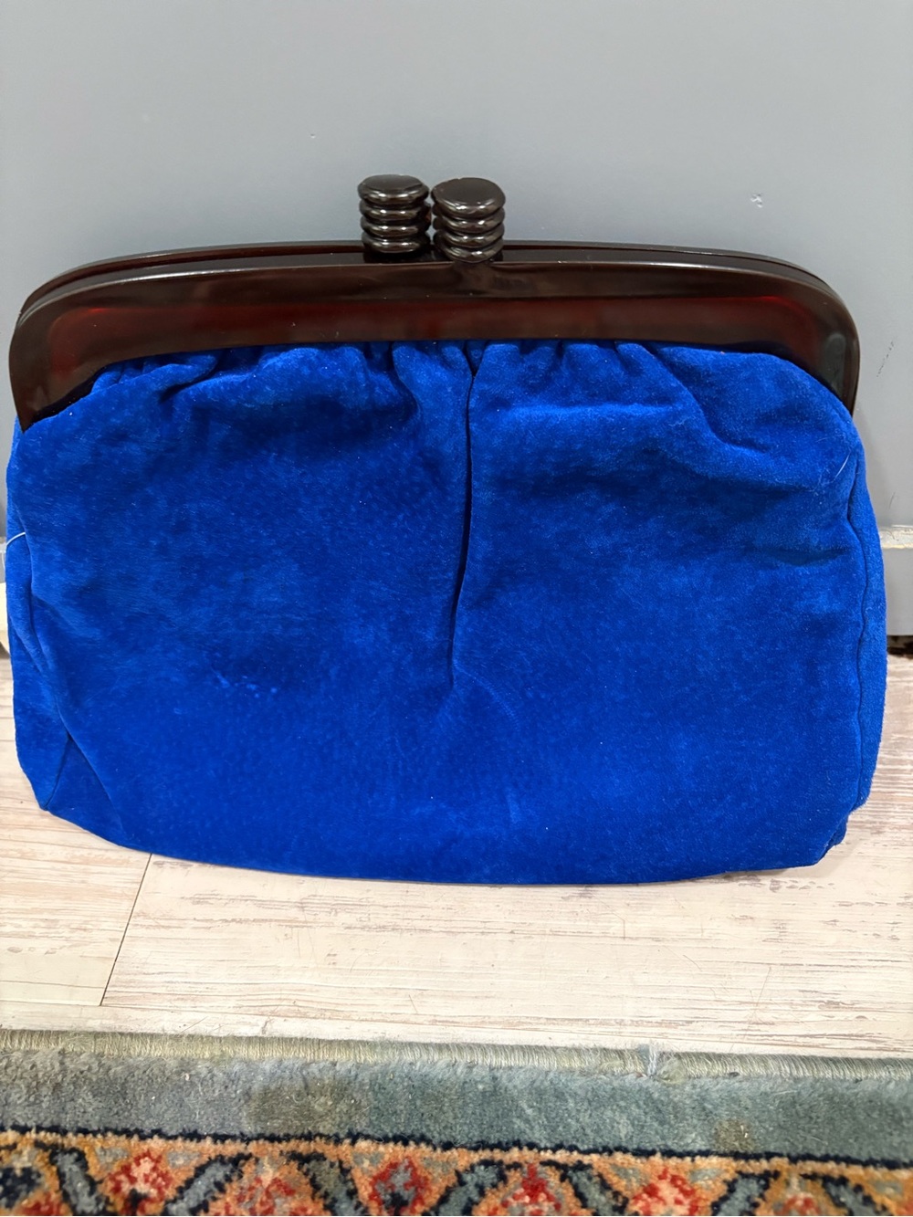Vintage Axiom Blue Suede Clutch italy ๐ฎ๐น - Picture 2 of 7